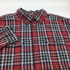 Carhartt Mens‎ Relaxed Fit Long Sleeve Button Up Shirt Red Plaid Size XL